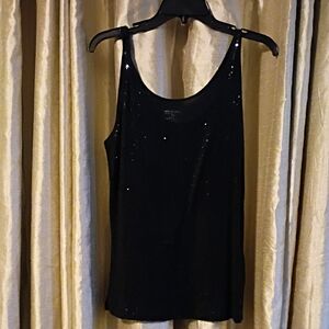 Lane Bryant Black Sequin Tank Top